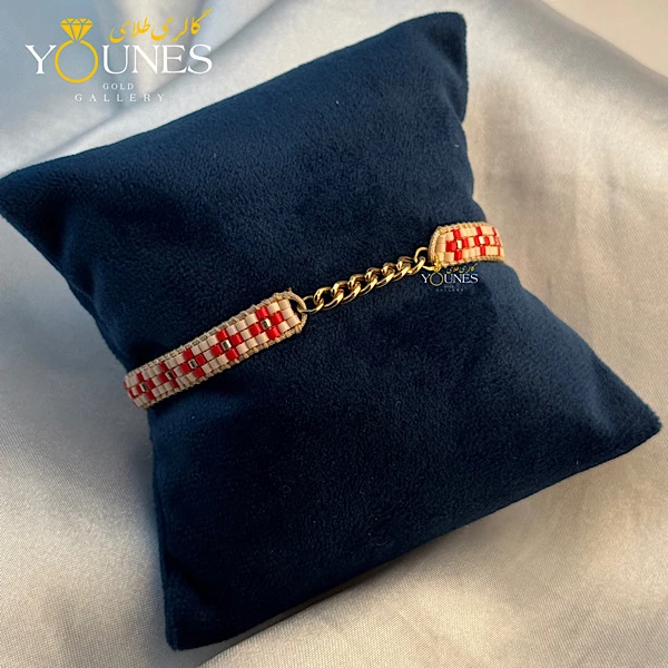 دستبند میوکی قرمز صورتی کارتیر طلا